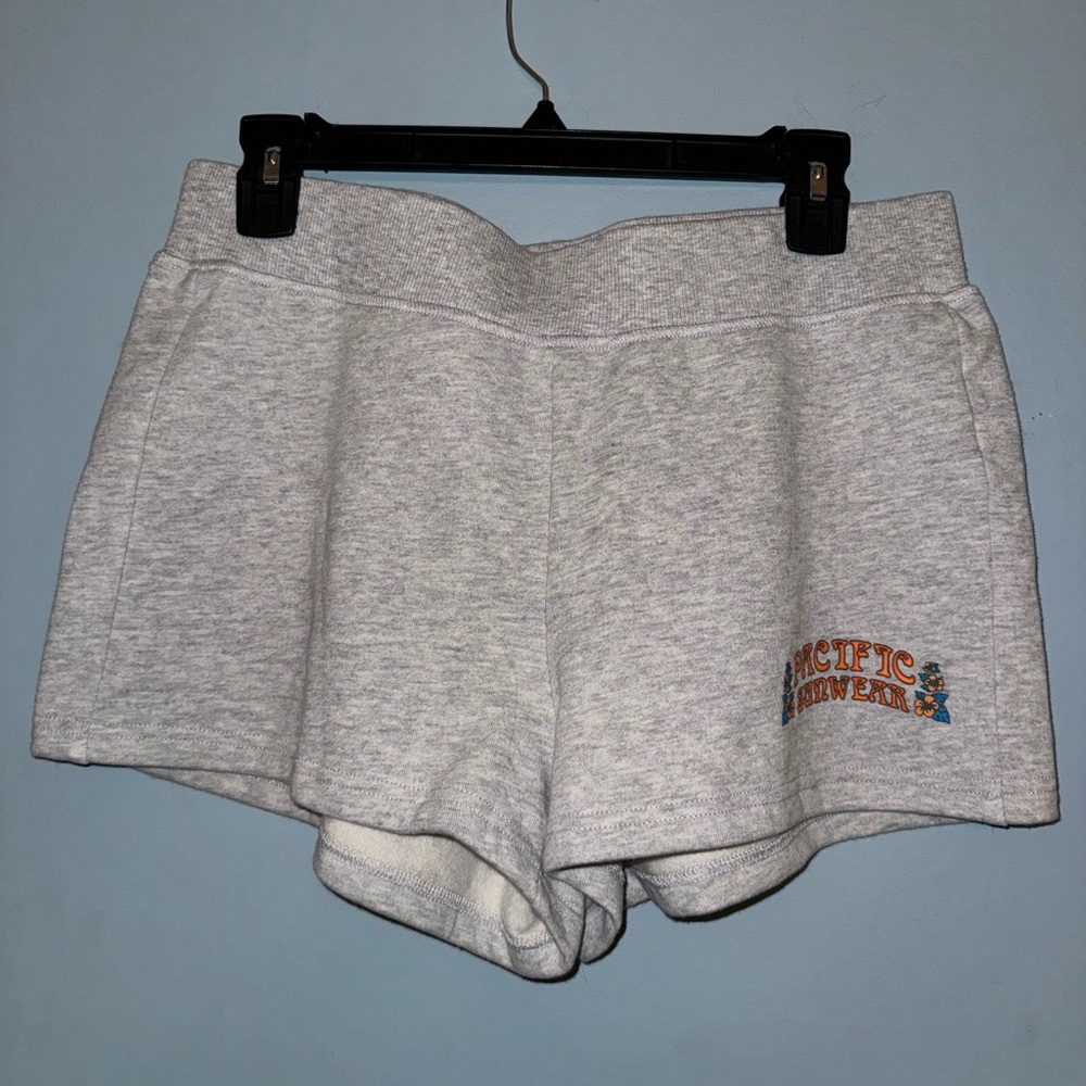 Pacsun Sweat shorts Grey High Rise Hibiscus Pacific Sunwear Size Medium